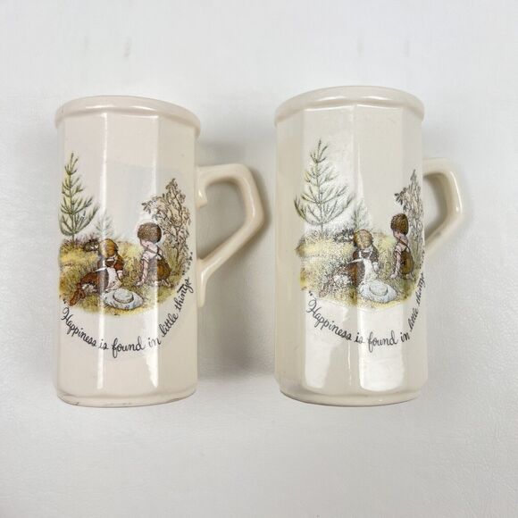 HOLLY HOBBIE Salt & Pepper Shakers Set VTG 70s Ceramic Collectible Handles - Picture 9 of 9